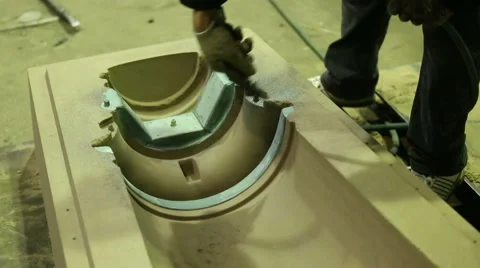 Preparing sand mold for casting Vídeos de archivo 61845351