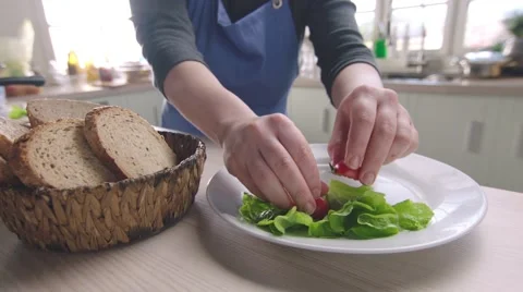 Preparing sandwiches Stock Footage 46490176