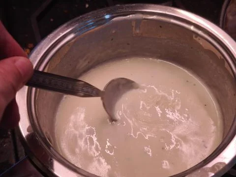 Preparing sauce in pan Stock Photos