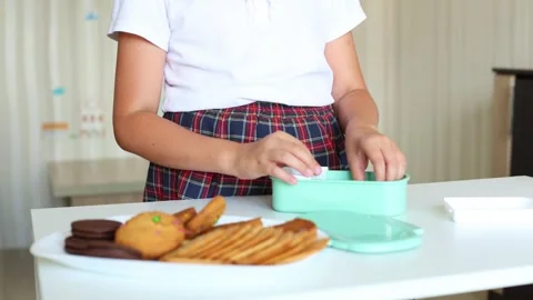Preparing for School: Packing a Lunchbox Stock-Footage 297862832
