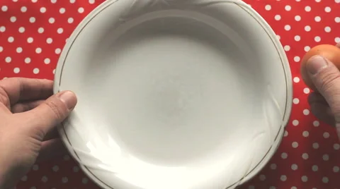 Preparing scrambled egg in porcelain dish Stock Footage 47240721