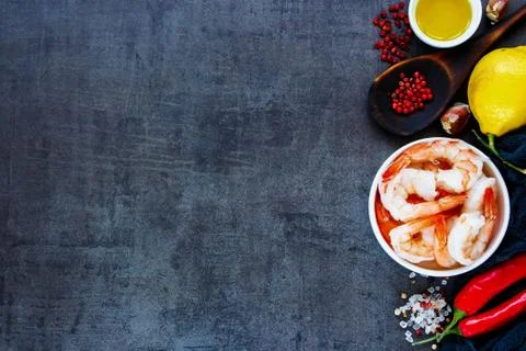 Preparing seafood in the kitchen Stock Photos