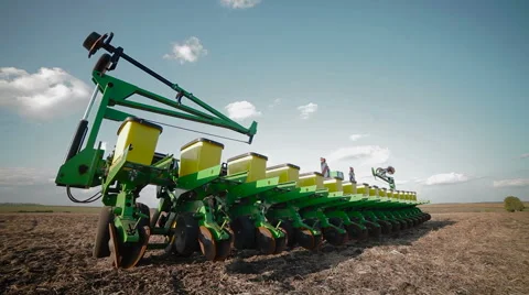 Preparing the seeding cultivator Video stock 54905493