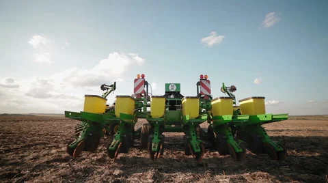 Preparing the seeding cultivator Video stock 54905695