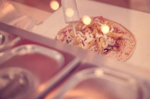 Preparing shawarma Stock Photos