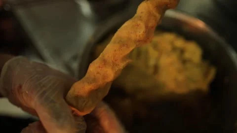 Preparing Sheikh - Sheekh Kebab Stock Footage 252203569