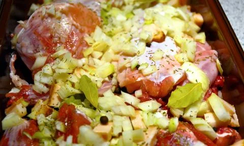 Preparing sirloin Foto stock