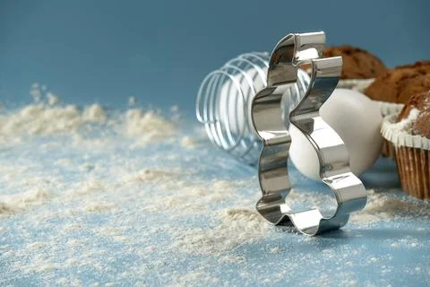 Preparing Small Easter Bunt Cakes with Icing Stock Photos