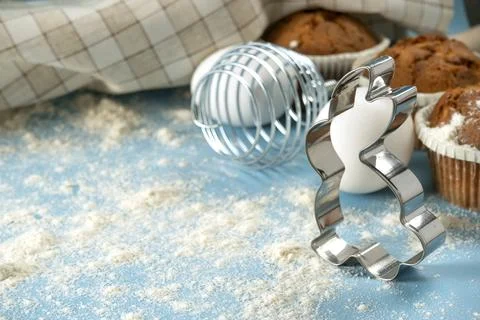 Preparing Small Easter Bunt Cakes with Icing Stock Photos