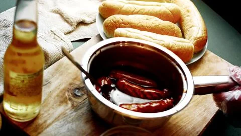 Preparing Soft Buns for BBQ Bratwurst — Hands in Action Stock Photos
