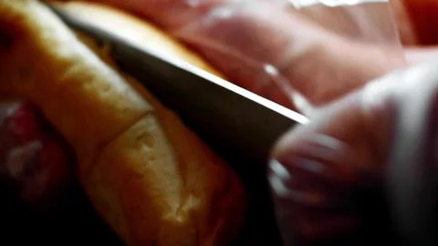 Preparing Soft Buns for BBQ Bratwurst — Overhead Composition Stock Photos
