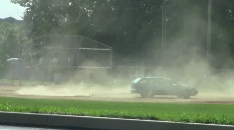 Preparing softball field Stock Footage 8559195