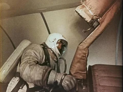 Preparing for a spacewalk. Alexei Leonov Stock Photos