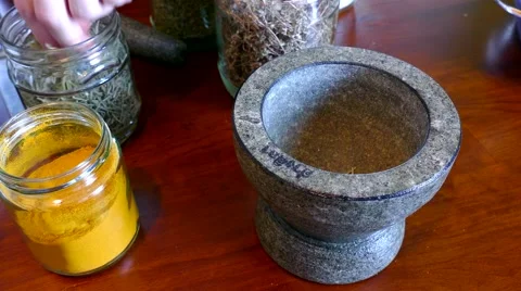 Preparing a spice mix Stock Footage 59727971