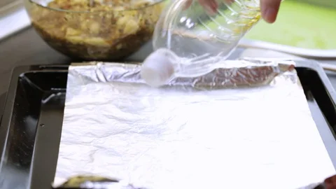 Preparing squash to bake Stock Footage 119781267