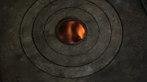 Preparing the stove _3 Stock Footage 12240734