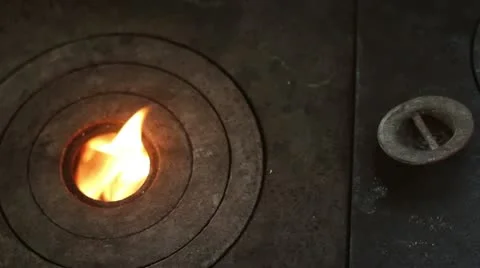 Preparing the stove _4 Stock Footage 12240860