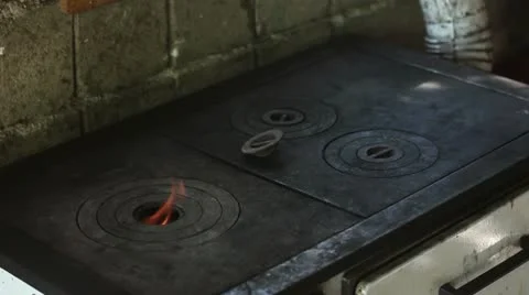 Preparing the stove _5 Stock Footage 12241149