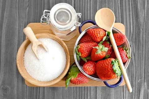 Preparing strawberry jam Stock Photos