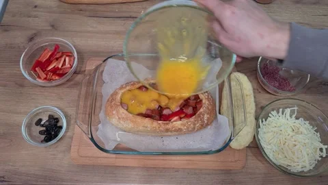 Preparing Stuffed Bread Homemade Vídeo Stock 213326938