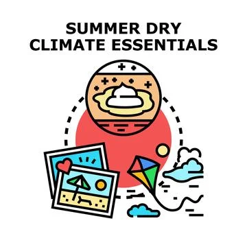 Preparing for summer dry climate essentials vacation 库存插图