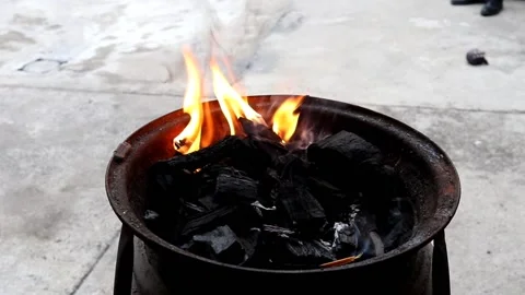 Preparing a summer grill barbecue Stock Footage 199530997