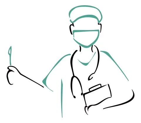 Preparing to surgery Stock Illustration