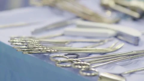 Preparing for surgery. Surgical instruments. Modern medical concept. Stockbeeldmateriaal 269449628