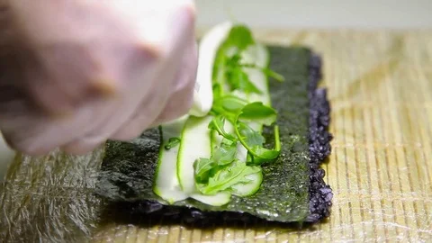 Preparing sushi and rolls Stock Footage 70518166