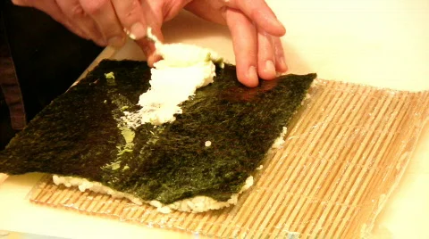 Preparing sushi Stock Footage