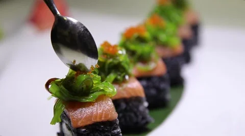Preparing Sushi Stock Footage 62433254