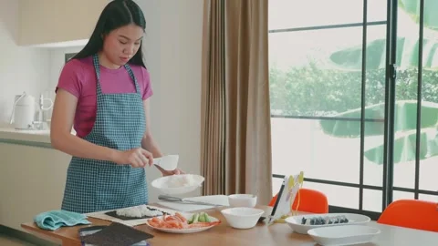 Preparing Sushi: A Step-by-Step Guide Stock Footage 313832560