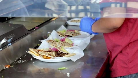 Preparing Taco in a restaurant Stock Footage 158068121