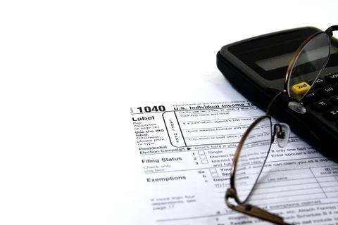 Preparing taxes Stock Photos