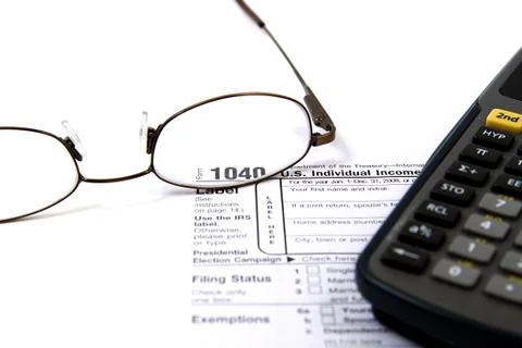 Preparing taxes Stock Photos