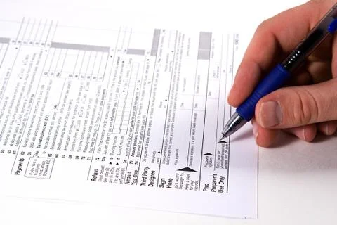 Preparing taxes Foto stock