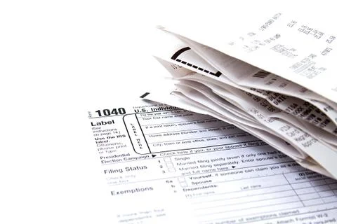 Preparing taxes Foto stock