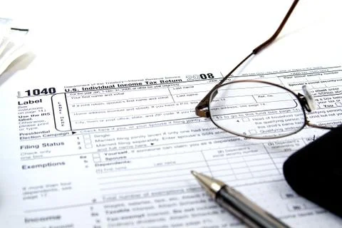 Preparing taxes Stock Photos