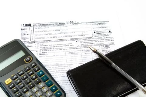 Preparing taxes Stock Photos