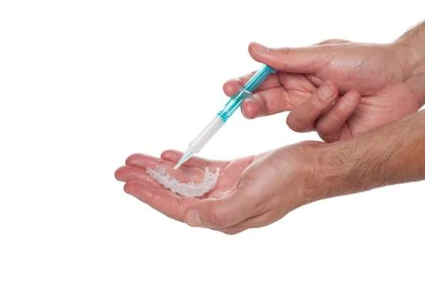 Preparing the teeth whitening system Stock Photos