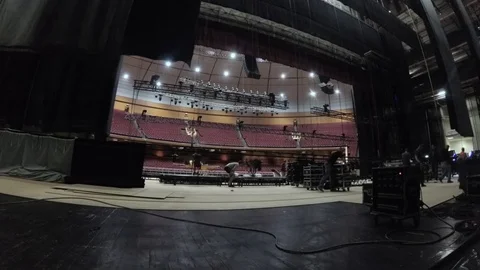 Preparing theatrical scenes to the event, timelapse Stock Footage 127892899