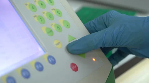 Preparing the thermocycler for PCR testing Stock Footage 191494665