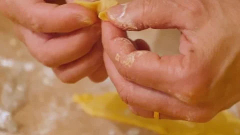 Preparing Tortellini In Italy. Stock Footage 84017372