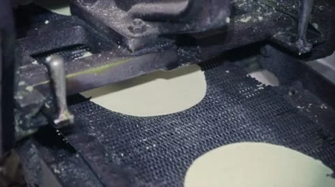 Preparing tortillas industrial process Video stock 10745207