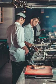 Preparing traditional beef steak Stock Photos