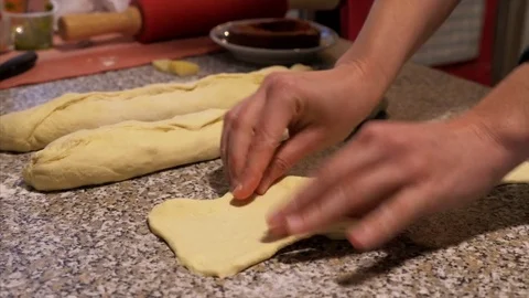 Preparing traditional dough for bread Stock Footage 85313721