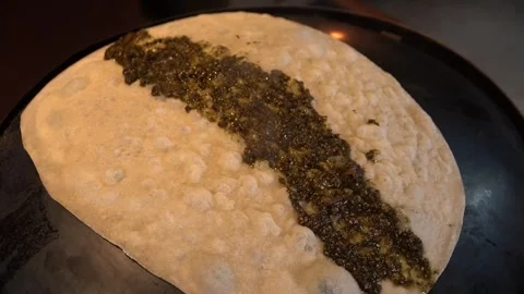 Preparing Traditional Flatbread Stock Footage 319951044