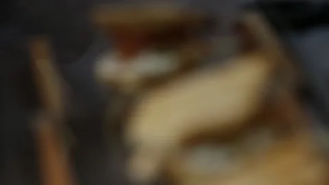 Preparing trout in a cooking pan Stock Footage 132054829