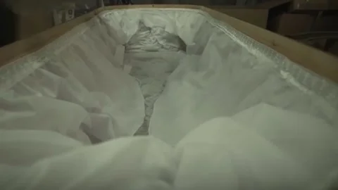 Preparing trunks for the deceased from a pandemic. Covid 19 Stock Footage 132130787