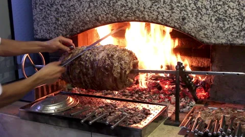 Preparing Turkish Cag Kebap Stock Footage 58402916